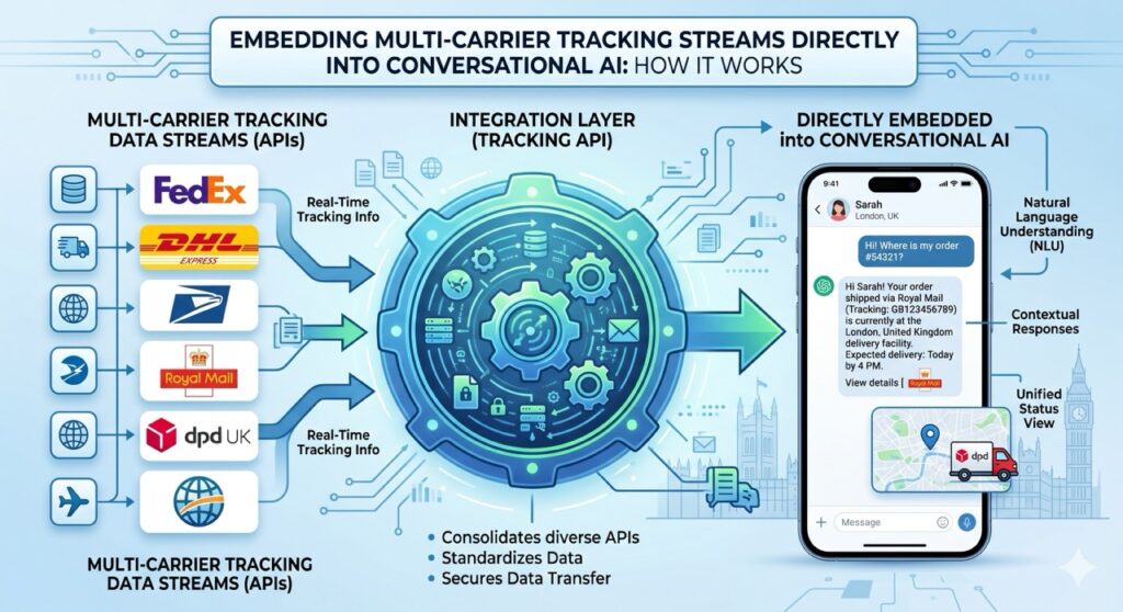 new integration embeds multi-carrier tracking streams directly into conversational AI
